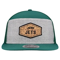 Men's New Era  Gray/Green New York Jets Cork Split Panel 9FIFTY Trucker Snapback Hat