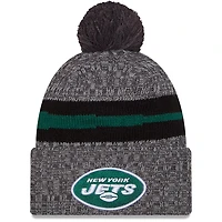 Bonnet en tricot à pompon à revers New Era New York Jets 2023 Sideline Sport pour hommes