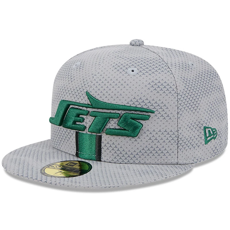 Men's New Era Gray York Jets 2024 Sideline 59FIFTY Fitted Hat