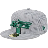 Men's New Era Gray York Jets 2024 Sideline 59FIFTY Fitted Hat
