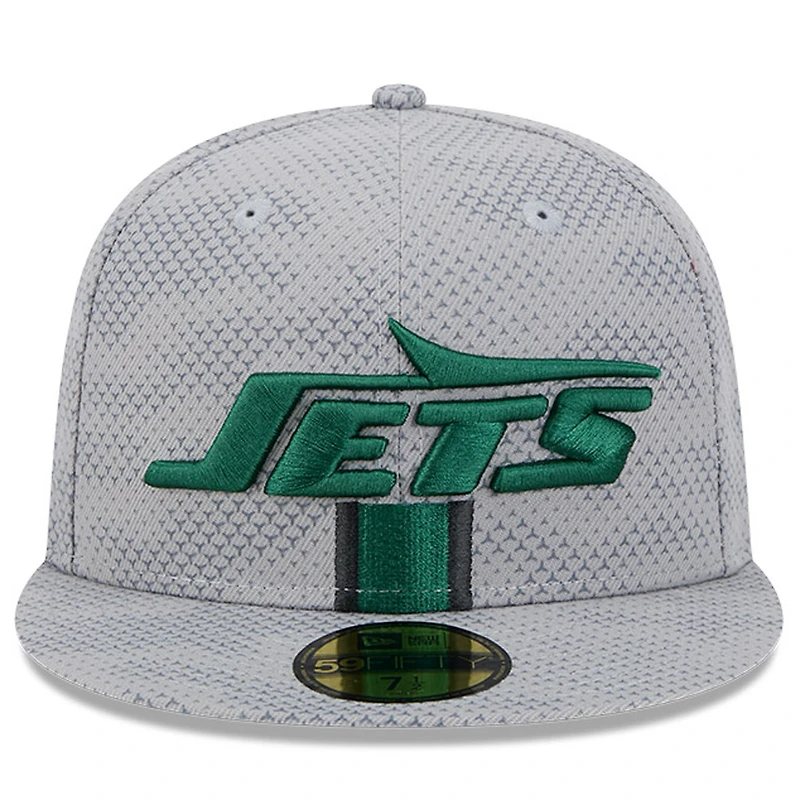 Men's New Era Gray York Jets 2024 Sideline 59FIFTY Fitted Hat