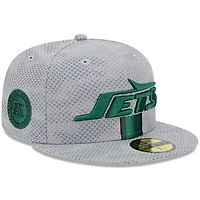 Men's New Era Gray York Jets 2024 Sideline 59FIFTY Fitted Hat