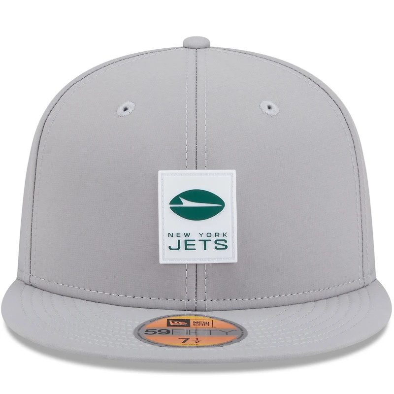 Men's New Era Gray York Jets 2025 Sideline  59FIFTY Fitted Hat