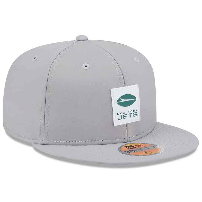 Men's New Era Gray York Jets 2025 Sideline  59FIFTY Fitted Hat