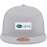 Men's New Era Gray New York Jets 2025 Sideline  Split Panel 9FIFTY Snapback Hat