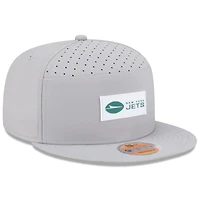 Men's New Era Gray New York Jets 2025 Sideline  Split Panel 9FIFTY Snapback Hat