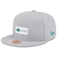 Casquette snapback 9FIFTY grise New Era pour homme, modèle 2025 des New York Jets, à panneau fendu