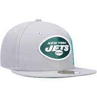 Men's New Era Gray York Jets City Describe 59FIFTY Fitted Hat