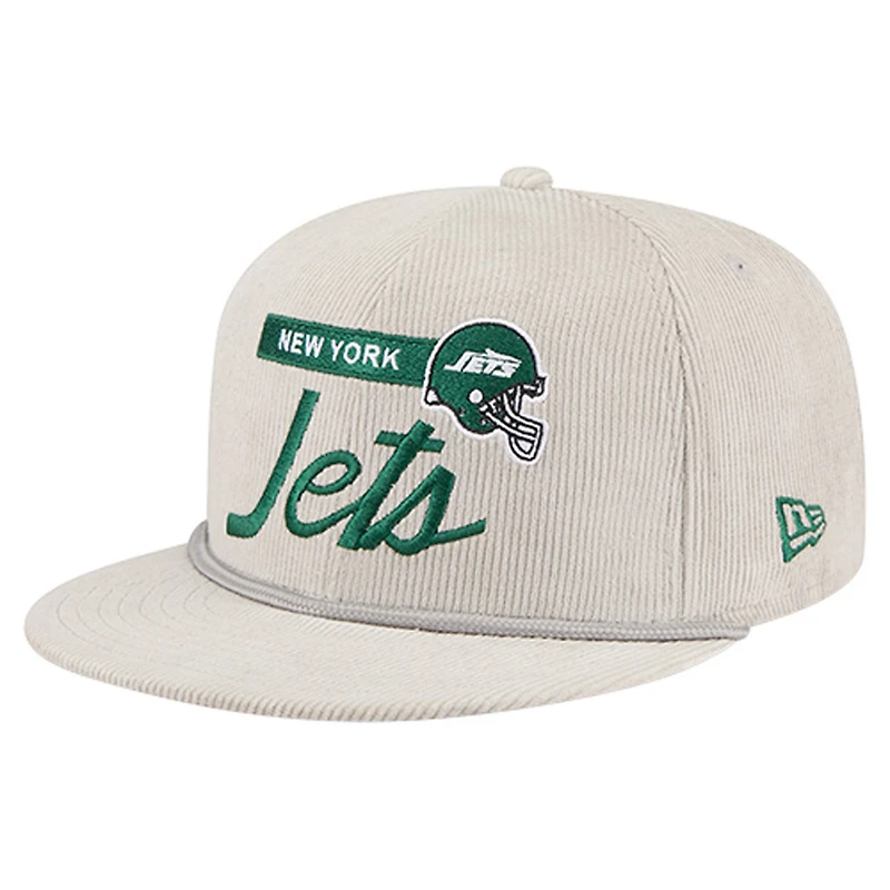 Casquette snapback New Era grise New York Jets en velours côtelé 9FIFTY pour homme