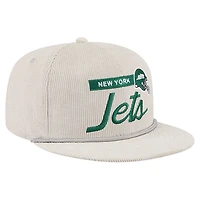 Men's New Era Gray New York Jets Cord Rope Corduroy 9FIFTY Snapback Hat
