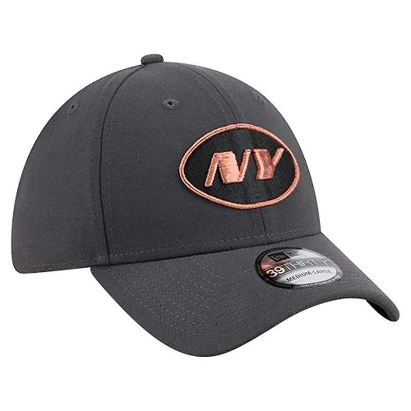 Men's New Era  Gray York Jets Empire 39THIRTY Flex Hat
