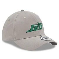 Men's New Era Gray York Jets Wordmark Flight 39THIRTY Flex Hat