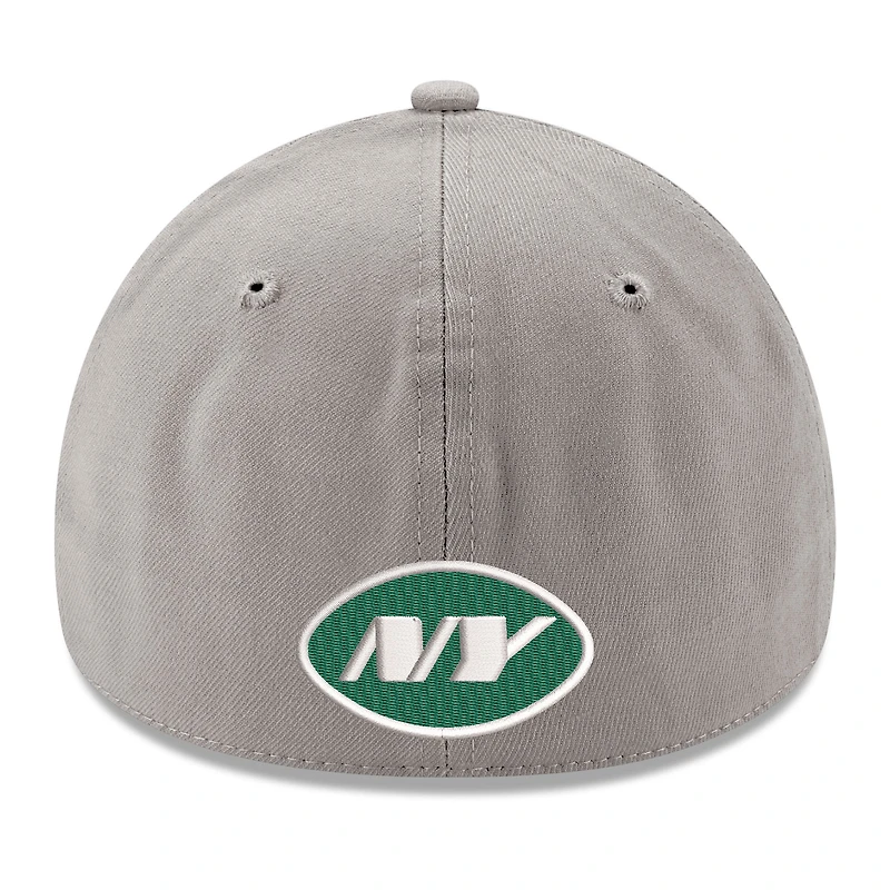Men's New Era Gray York Jets Wordmark Flight 39THIRTY Flex Hat