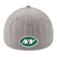 Men's New Era Gray York Jets Wordmark Flight 39THIRTY Flex Hat