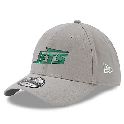 Men's New Era Gray York Jets Wordmark Flight 39THIRTY Flex Hat