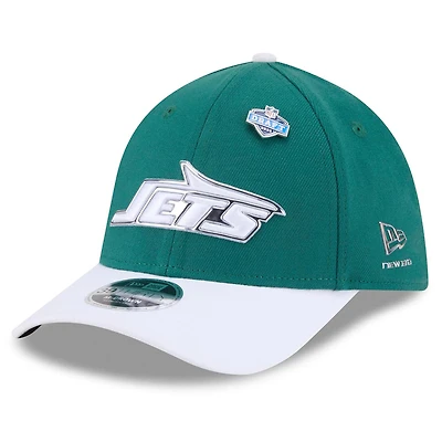 Men's New Era Green/White York Jets 2026 NFL Draft 39THIRTY M-Crown Flex Hat