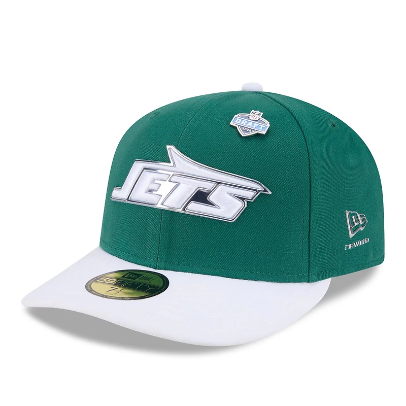 Men's New Era Green/White York Jets 2026 NFL Draft Pre-Curved 59FIFTY Fitted Hat