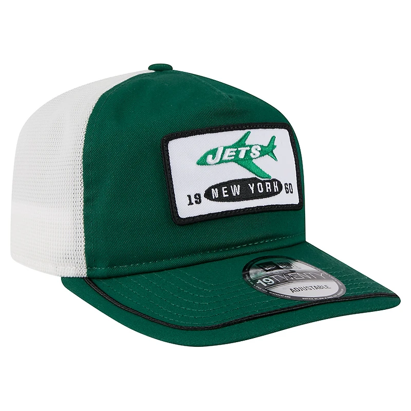 Casquette ajustable New Era 19TWENTY verte/blanche pour homme, avec écusson des New York Jets