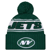 Men's New Era Green New York Jets 2024 Sideline Sport Cuffed Knit Hat with Pom