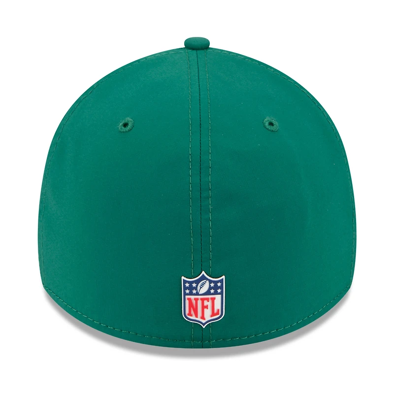 Casquette New Era 39THIRTY Flex verte des York Jets 2025 Sideline pour homme