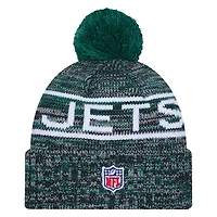 Bonnet d'hiver vert New Era New York Jets 2025 avec pompon