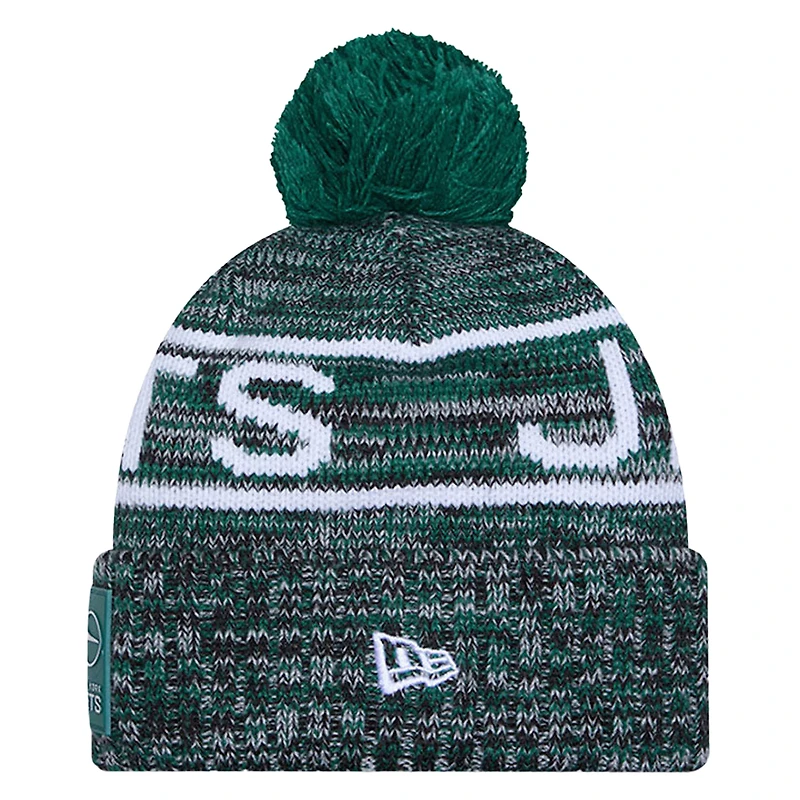 Bonnet d'hiver vert New Era New York Jets 2025 avec pompon