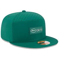 Casquette snapback 9FIFTY verte New Era pour homme, modèle 2025 des Jets de New York, à panneaux séparés