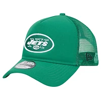 Casquette ajustable New Era 9FORTY A-Frame Trucker verte des New York Jets pour homme