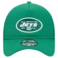 Casquette ajustable New Era 9FORTY A-Frame Trucker verte des New York Jets pour homme