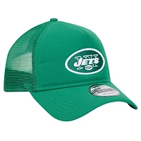 Casquette ajustable New Era 9FORTY A-Frame Trucker verte des New York Jets pour homme
