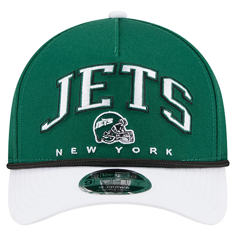 Casquette ajustable New Era verte New York Jets Arch 9FORTY A-Frame pour homme
