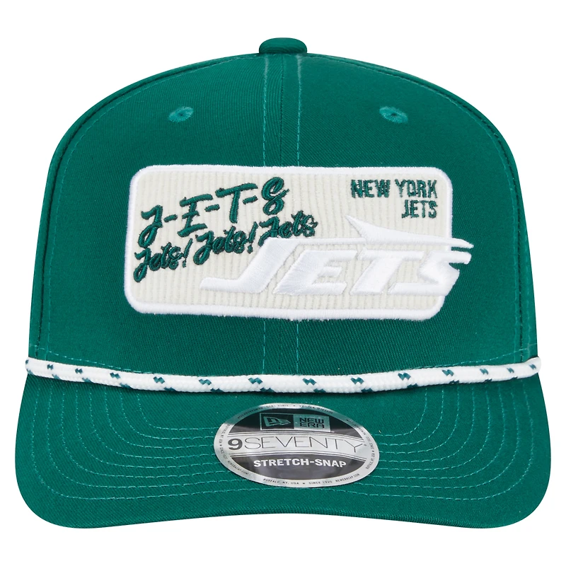 Casquette extensible à pression New Era verte Chant 9SEVENTY des New York Jets pour homme