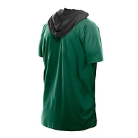 Men's New Era  Green York Jets Combine Authentic Hooded Raglan Short-Sleeve T-Shirt