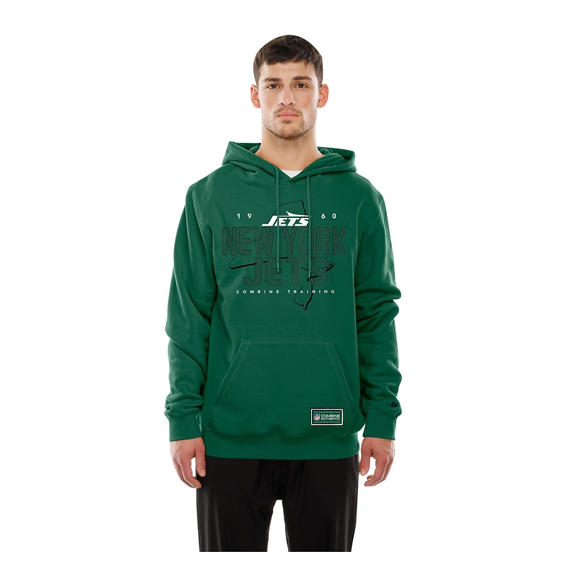 Sweat à capuche New Era vert York Jets Combine Authentic Local State Throwback pour homme
