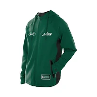 Sweat à capuche zippé intégral vert New Era York Jets Combine Authentic Raglan Scuba pour homme
