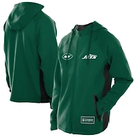Men's New Era  Green York Jets Combine Authentic Raglan Scuba Full-Zip Hoodie