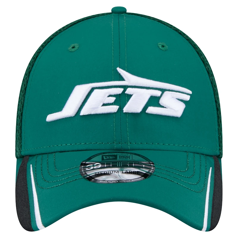 Men's New Era  Green York Jets Game Day Linear 39THIRTY Flex Hat