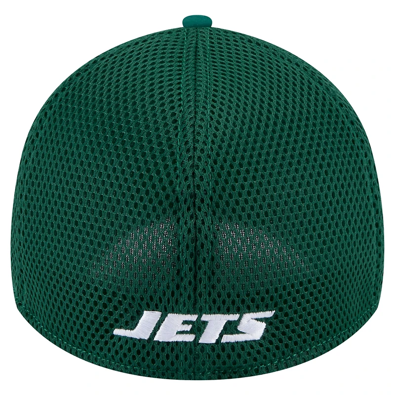 Men's New Era  Green York Jets Game Day Linear 39THIRTY Flex Hat