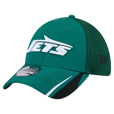 Men's New Era  Green York Jets Game Day Linear 39THIRTY Flex Hat