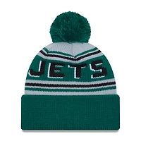 Men's New Era  Green New York Jets  Main Cuffed Knit Hat with Pom
