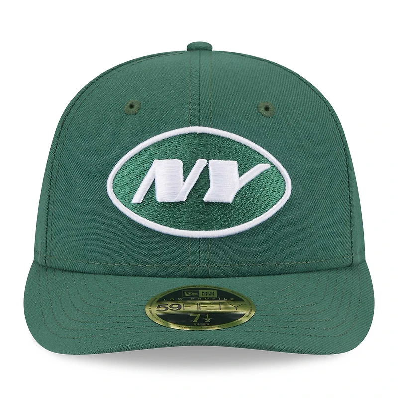 Casquette ajustée 59FIFTY New Era York Jets Omaha Low Profile pour hommes, verte