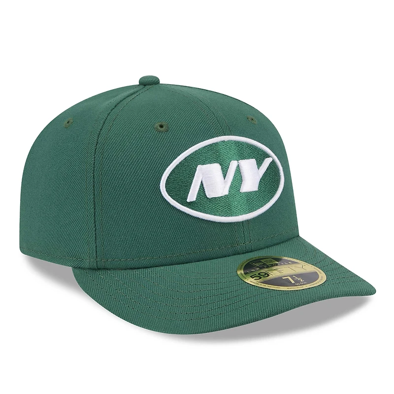Casquette ajustée 59FIFTY New Era York Jets Omaha Low Profile pour hommes, verte