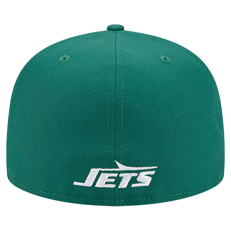 Men's New Era Green York Jets Overlap Wordmark 59FIFTY Fitted Hat