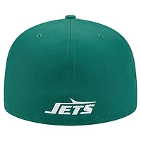 Men's New Era  Green York Jets Overlap Wordmark 59FIFTY Fitted Hat
