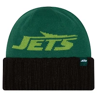 Bonnet en tricot à revers surdimensionné New Era vert New York Jets pour homme