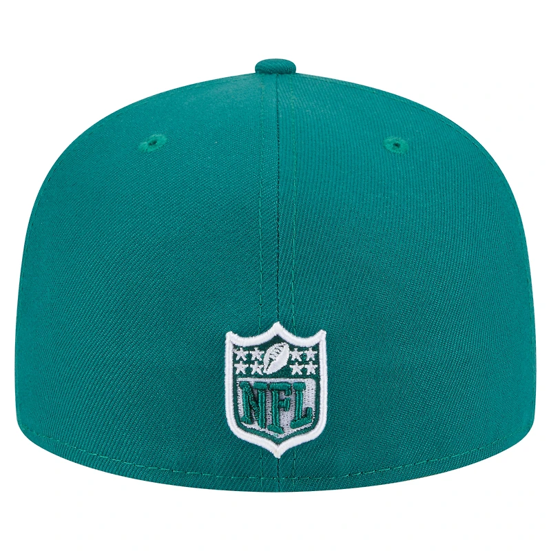 Casquette ajustée surdimensionnée 59FIFTY verte New Era des York Jets pour homme