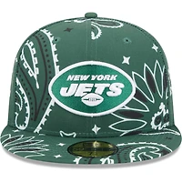 Men's New Era Green York Jets Paisley 59FIFTY Fitted Hat