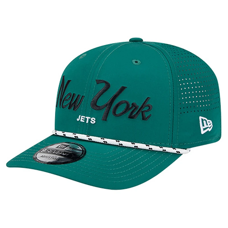 Casquette ajustable New Era verte New York Jets Script 9SEVENTY pour homme
