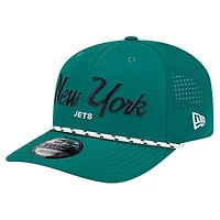 Casquette ajustable New Era verte New York Jets Script 9SEVENTY pour homme