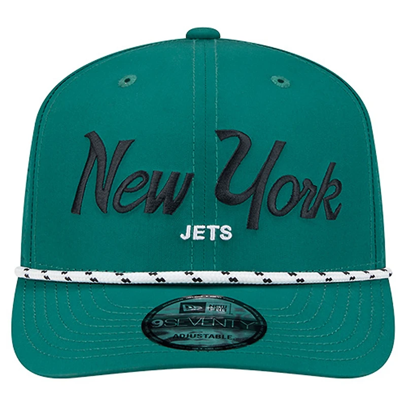 Casquette ajustable New Era verte New York Jets Script 9SEVENTY pour homme